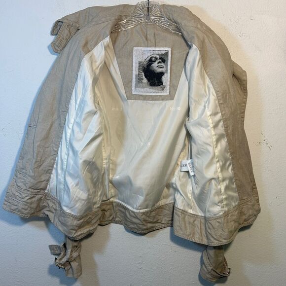 Post card Bergdorff Goodman ladies coat 6 brown linen moto biker capsule casual - Picture 2 of 16